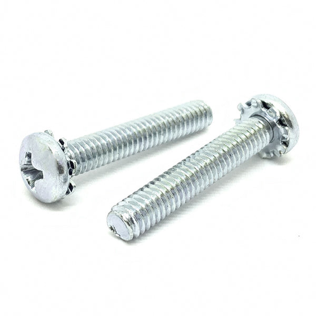 #10-32x3/8" External Tooth Sems Phillips Pan Head Machine Screws Zinc