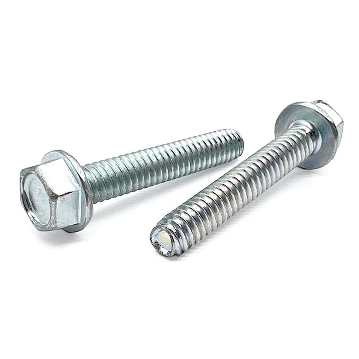 #6-32x3/4" Unslotted Indent Hex Washer Head Thread Rolling Screws Zinc Clear